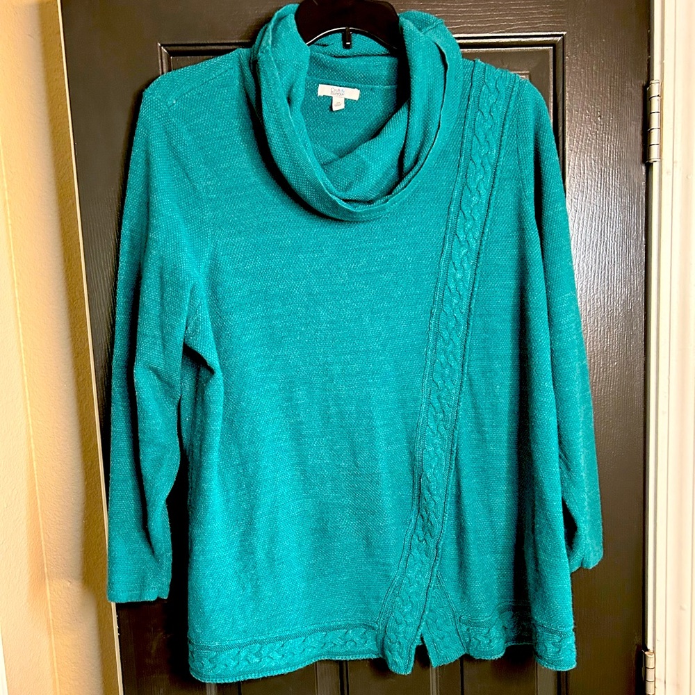 Croft & Barrow Asymmetrical Loose Turtleneck Sweater